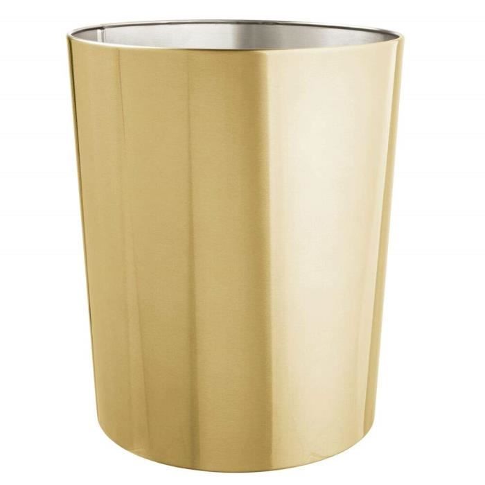 Grande Poubelle Ronde En Métal 30L Noire - Pour Chambre, Salle De Bain, Bureau Et Cuisine