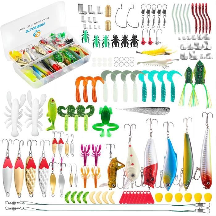 Leurres De Pêche Kit 168Pcs, Spinnerbaits,Plastique Vers,Minnow,Popper
