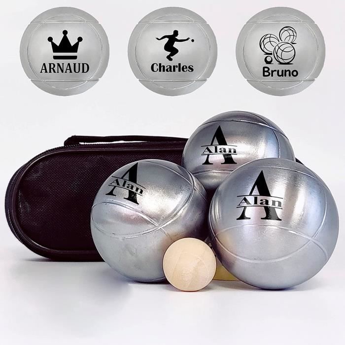 KDO MAGIC Boule de pétanque personnalisée Coffret Cadeau gravé avec Un prénom Triplette en