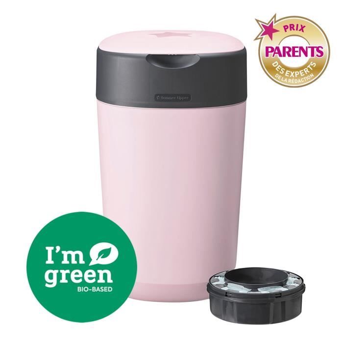 TOMMEE TIPPEE Poubelle à couches Twist & click Rose