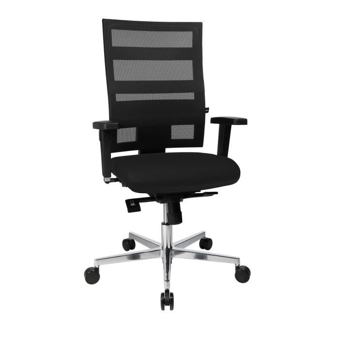 topstar sitness x-pander plus chaise de bureau ergonomique avec accoudoirs et dossier réglables en hauteur, tissu, noir-noir, 61 x 5