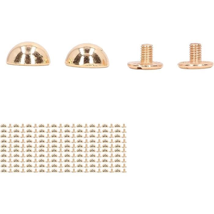 FSSTUD 12 Rivets Métal Plat Argent Pour Sacs Cuir - Pieds De Sac, Goujons Rivets Chaussures Et Accessoires