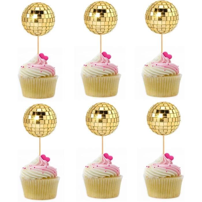 Décorations de Gâteau 6 Pièces de Décorations de Gâteau Boule Disco
