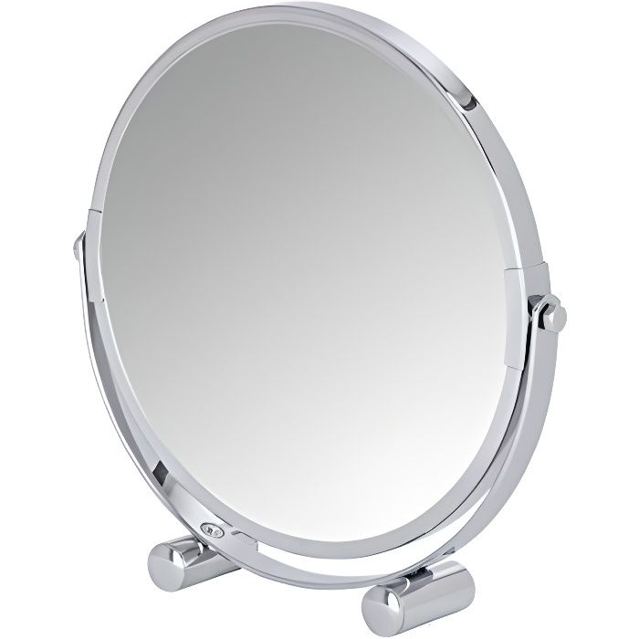 Miroir Grossissant 5X WENKO - Chromé Avec Pince - Pour Maquillage Et Rasage De Précision