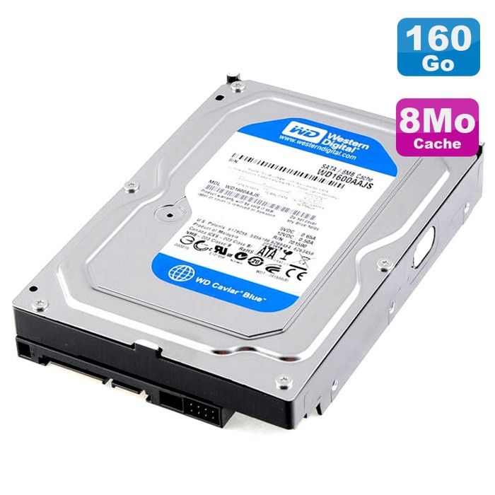 Disque Dur 160Go Sata 3.5 Western Digital Caviarblue Wd1600Aajs-75M0A0 7200 8Mo