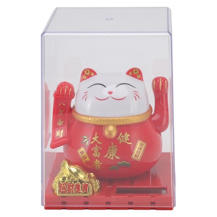 Chat De Fortune à énergie Solaire, Chat Agitant, Maneki Neko 5'', Chat Chanceux De La Fortune, Animé Mignon Chat Agitant Bonne Fortune Richesse Accueillant Des Chats Feng Shui Home Display Car Decor