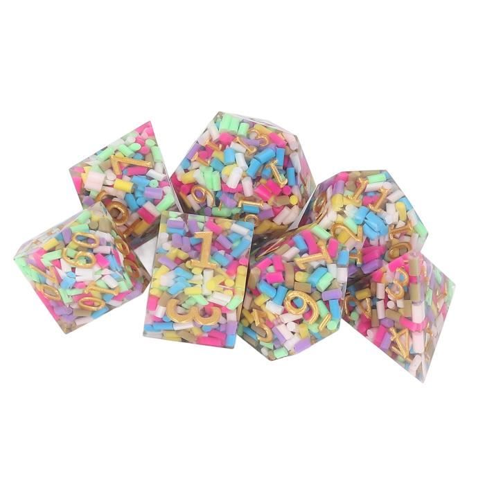 FYDUN dés en résine Jeu de dés polyédriques 7 pièces en résine Portable
