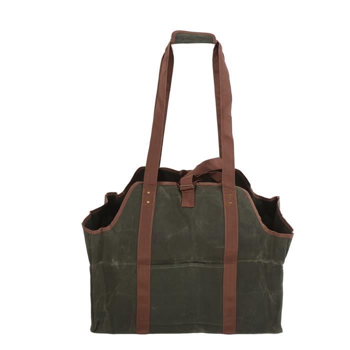 Zerodis Sac de bûche Sac de transport de bois de chauffage en toile
