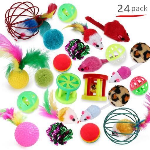Meilleurs prix pour Jouets Chat Jouet pour Chat Animaux Domestiques Toys pour Chat Chaton Minou 24 Pièces