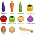 Ototon® Fruits et Légumes Jouets Bois Legumes à Découper Aliments Jouet Jeux D'imitation Cuisine en Bois Jouet pour Enfants-1