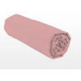 DRAP HOUSSE ROSE POUDRE 140x190 cm + 30 cm 100% COTON 57 FILS (LABEL OEKO-TEX)-1