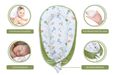 Réducteur Lit Bébé 90x50 cm - Matelas Cocoon Cale Bebe pour Lit Baby Nest Coton avec Minky Dinosaure vert-1