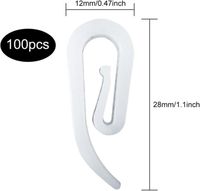 100 Pièces Clips De Rideau Roulant Crochets Plastique Blanc – Pour Rails De Rideau Fenêtre, Porte Et Douche