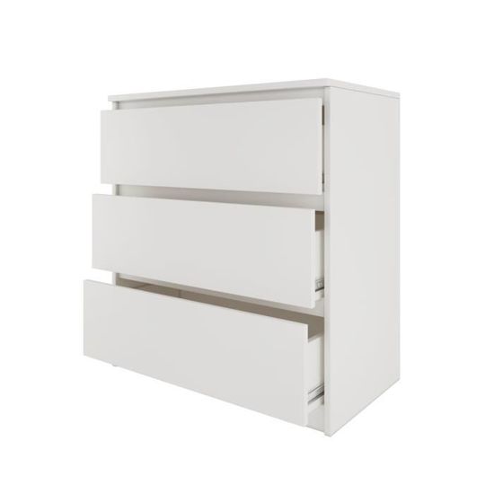 Commode à Tiroirs Blanche Et Bois Louis