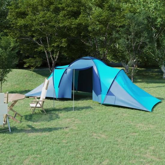 Tente de camping 6 personnes Bleu et bleu clair YIN