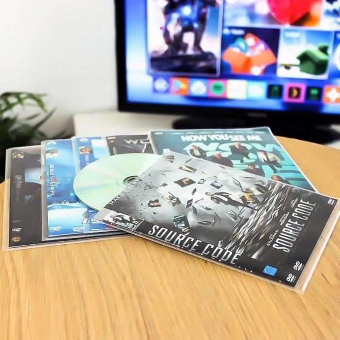 100 pochettes DVD - espace pour la jaquette - rabat non-adhésif - 150 x 190  mm - 3L - Cdiscount Informatique
