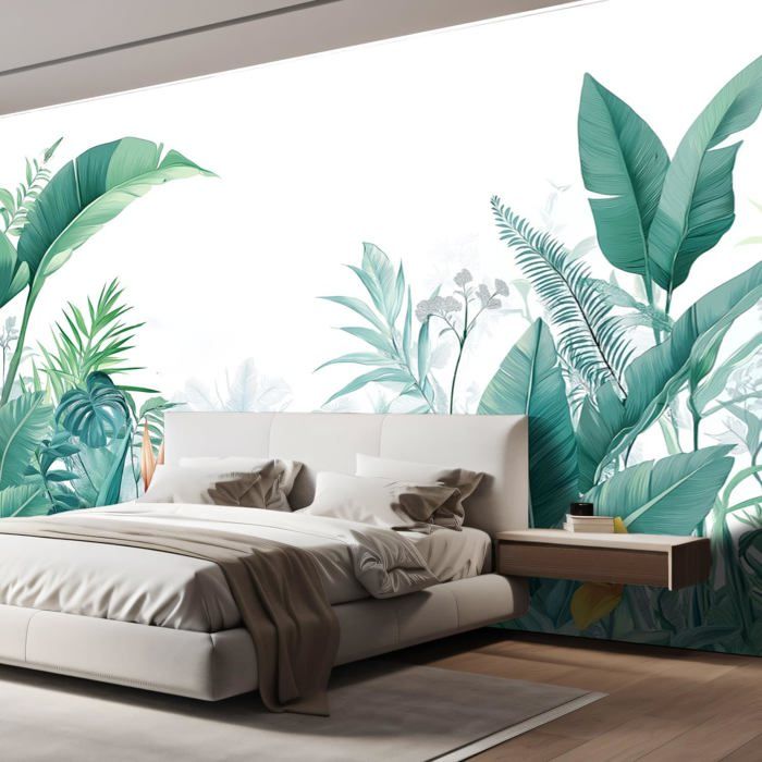 Papier Peint Panoramique Plantes De La ForêT Tropicale 350x256 CM (W×H ...