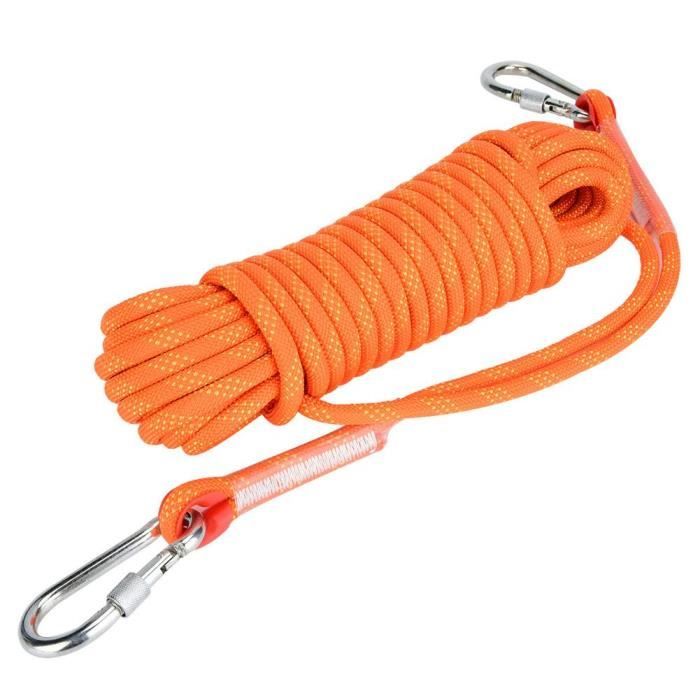 Corde d'évasion en plein air pour corde d'escalade, diamètre 10mm (orange  50m) - Cdiscount Sport