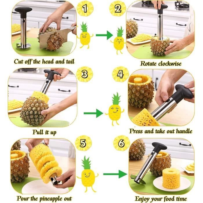 Decoupe Ananas,Éplucheur Ananas Tranche Ananas Couteau d'ananas en Acier  Inoxydable, Epluche Ananas,Corer pour la Maison - Cdiscount Maison