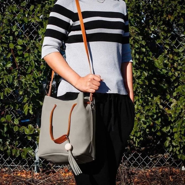 Sac A Main Femme Bandouliere Cuir Souple Sac Etanche Sac Seau Cuir