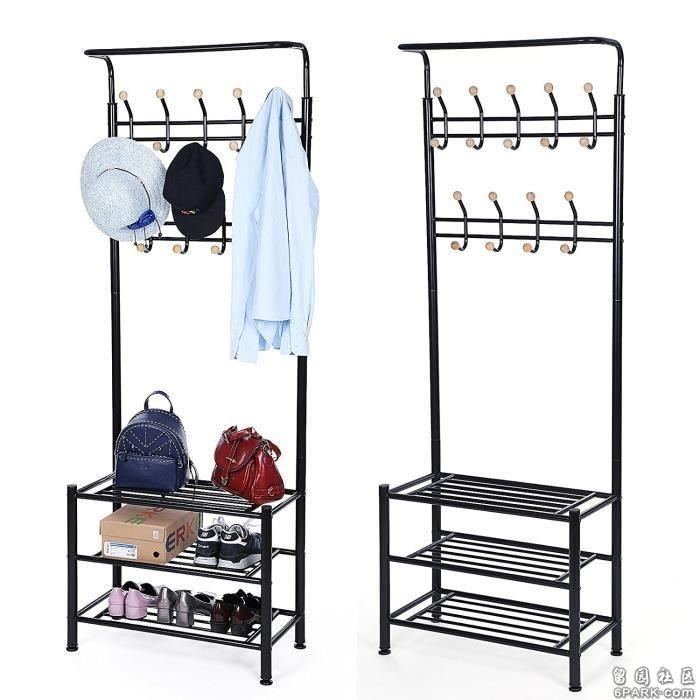 Meuble De Rangement VASAGLE – Portant Vêtements Avec étagères à Chaussures – Acier 187 Cm