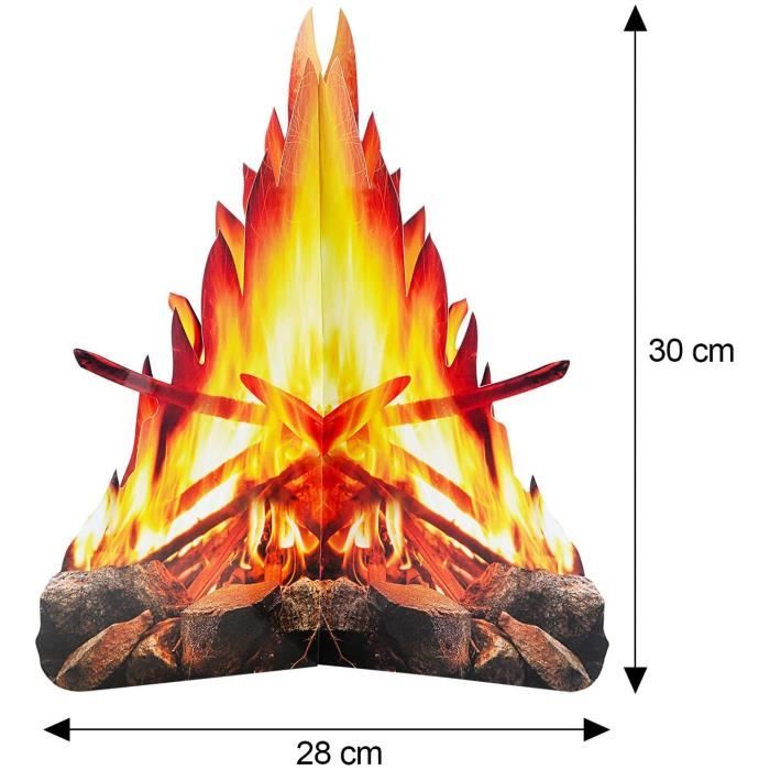 TABLE 12 Pouces de Hauteur Feu Artificiel Papier de Flamme Fausse 3D Torche  de Flamme au Centre de Feu de Camp en Carton D&eacut188 - Cdiscount Maison