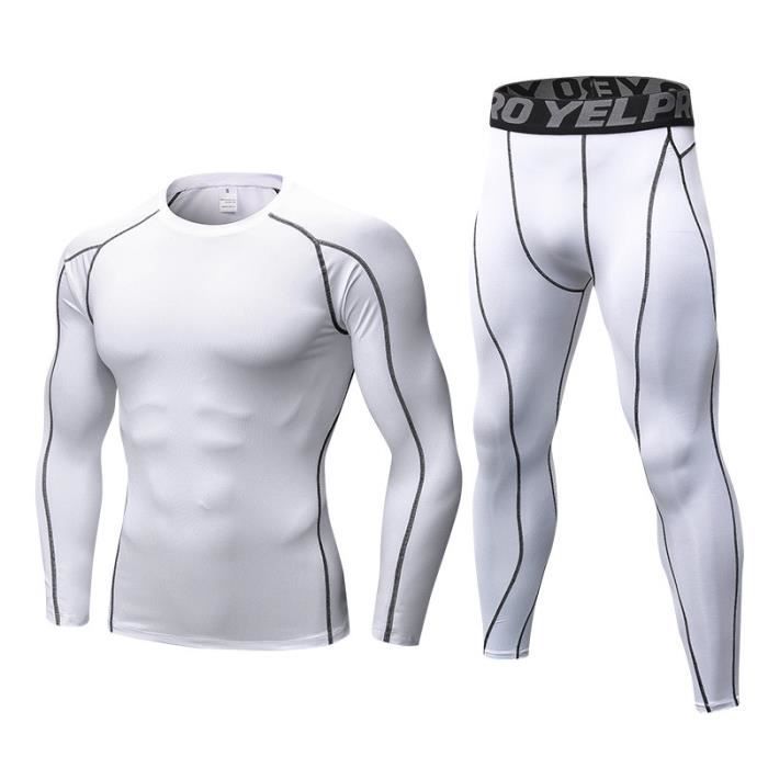 Hommes Compression Tops Collants Formation Fitness Suit Sous