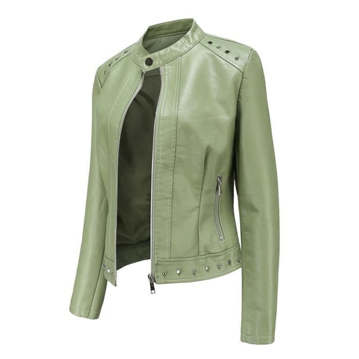 Veste simili cuir vert online