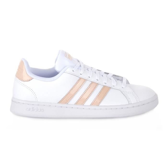 Adidas grand court deals femme rose gold