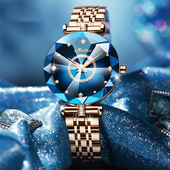 Montre cadran bleu new arrivals femme