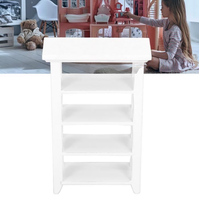 Bibliothèque 4 Niveaux Pour Maison De Poupée – Étagère Métallique Échelle 1/12 – Présentoir Pour Mini Assiettes, Pots à Épices Et Accessoires – Décoration Élégante Pour Cuisine Miniature