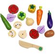 Ototon® Fruits et Légumes Jouets Bois Legumes à Découper Aliments Jouet Jeux D'imitation Cuisine en Bois Jouet pour Enfants-2