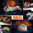 5pcs Tapis de gril de BBQ antiadhésifs Réutilisable Sans PFOA Plaque de cuisson Barbecue Cuisson au four 40*33*cm-2