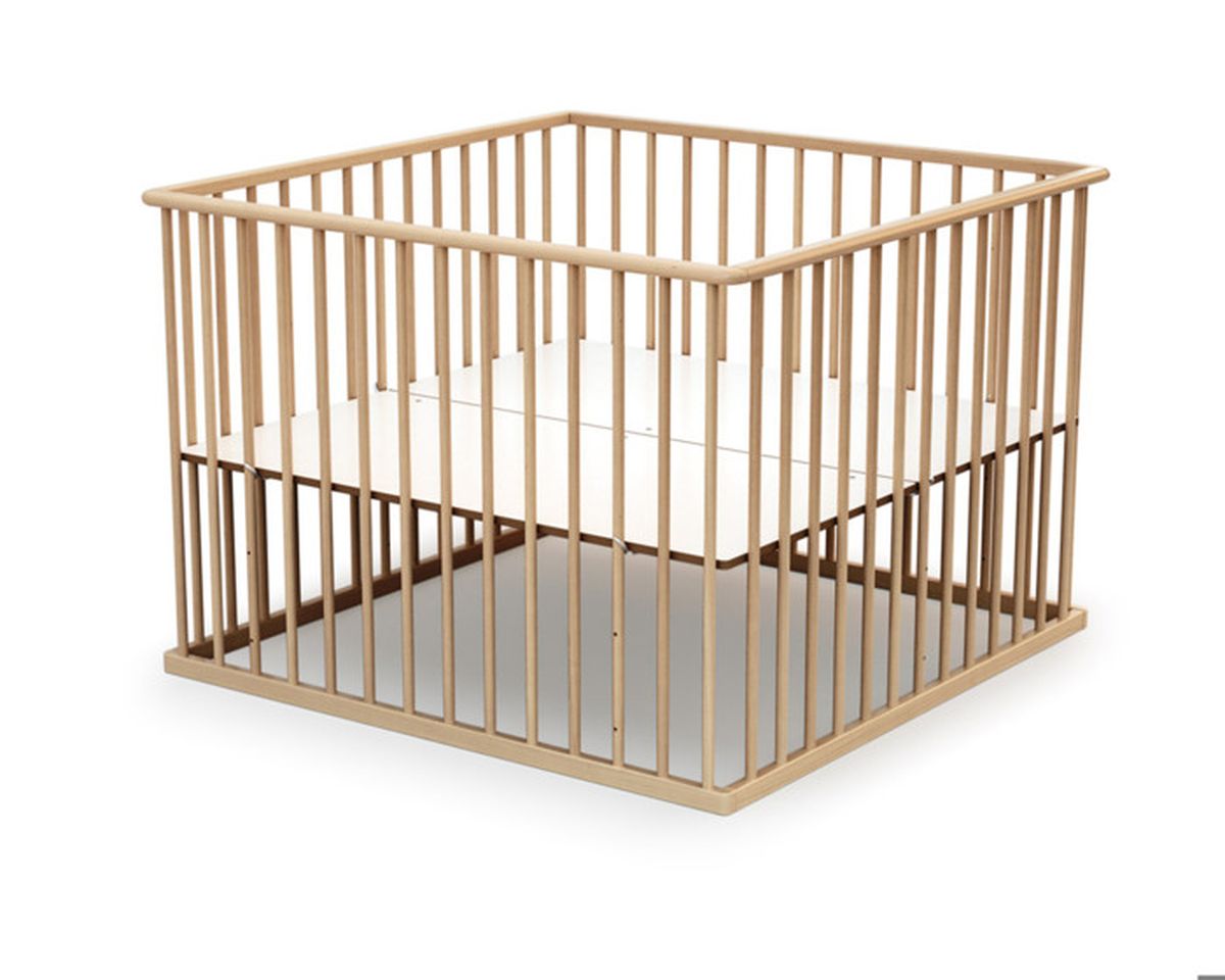 Parc Fixe 100 X 100 3 Hauteurs Reglable 100 Hetre Verni Cdiscount Puericulture Eveil Bebe