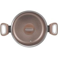 Arthur Martin Faitout Bas 28 Cm Grand Chef Crème - Aluminium Forgé Anti-Adhérent Induction