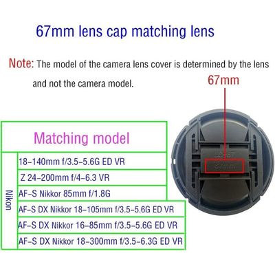 Bouchon D’objectif 105 Mm à Encliqueter - Compatible Canon, Nikon, Tamron, Sigma | Photo