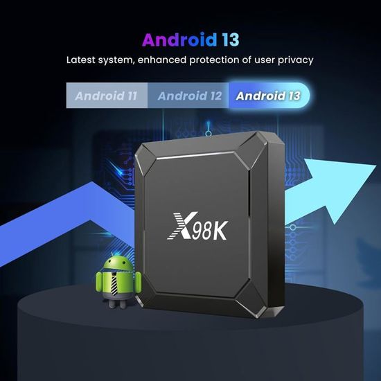 TV Box X13 Con Android 13.0, 4GB RAM E 64GB ROM – Processore RK3528 Quad-Core, Supporto 8K, WiFi Dual E BT5.0, USB 3.0 - 5