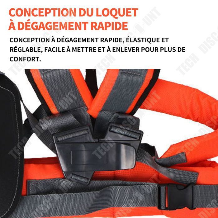 Tondeuse à Harnais Double épaule,Réglable Harnais Debroussailleuse Sangle Depaule Debroussailleuse 87557535