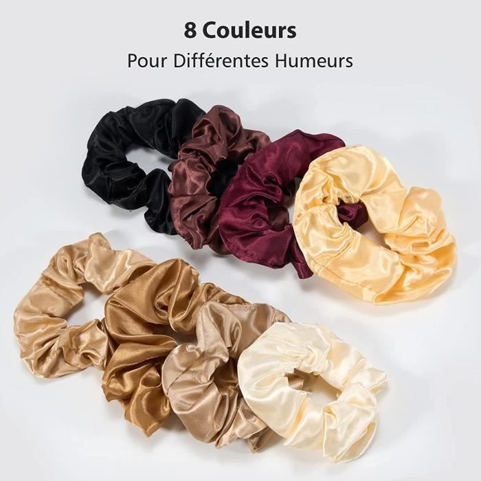 6 pcs Chouchous Cheveux, Chouchous Élastiques à Cheveux en Satin