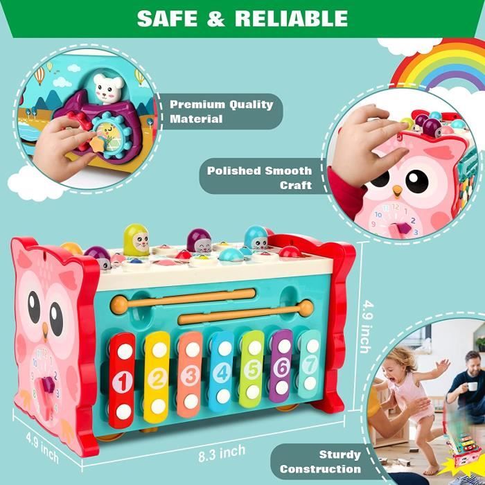 Jeu De Société 4 En 1 Dinosaures – Pêche Magnétique, Pop-up, Morpion, Bowling, Pour Enfants 3-8 Ans