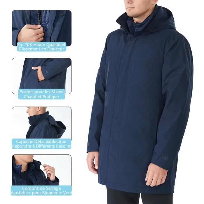 Blouson Homme Léger Avec Capuche Amovible - Nylon, Coupe-vent, Fin | Pour Printemps/hiver, Usage Quotidien Et Sport