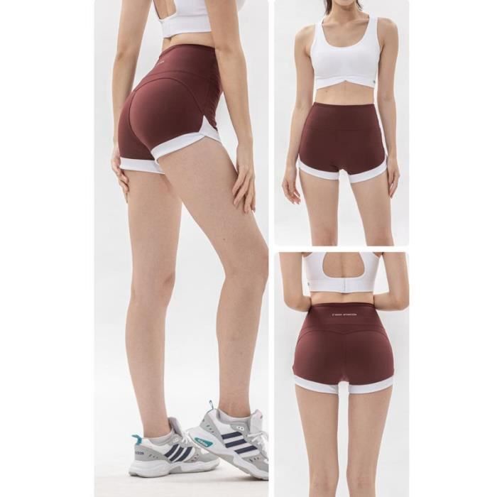 Short De Yoga Femme Nimiah - Taille Haute Respirant, Extensible, Pour Fitness, Pilates Et Running