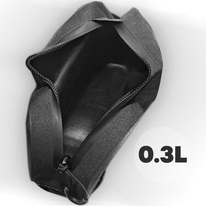 Kinoco Sacoche De Cadre Vélo étanche 2,6L – Panneaux Réfléchissants, Noir, Pour VTT, Route Et Gravier – Fixation Universelle