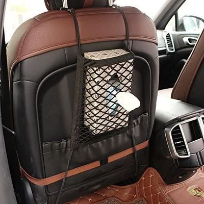 Lot De 2 Filets De Rangement Voiture Triple Couche - Pour Siège Arrière - Élastique, Pour Organiser Téléphone, Gourdes, Empêcher Les Animaux D'Avancer