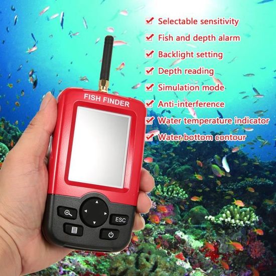 Écran LCD 2.8" Fish Finder sans fil Sonar Capteur sondeur River Fish Détecteur 