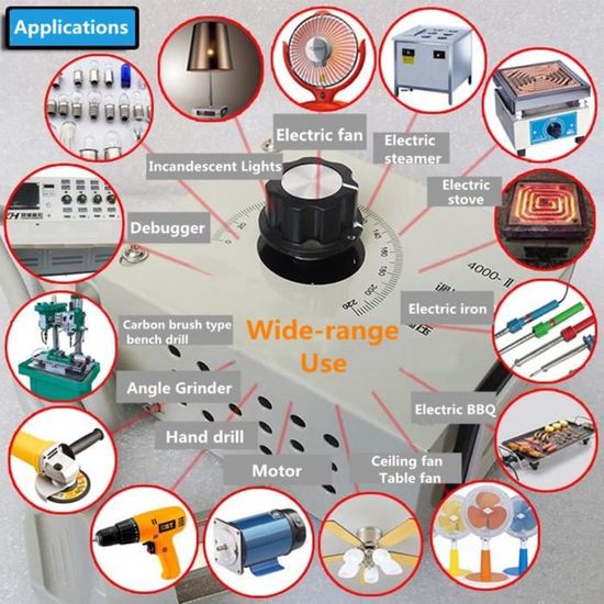 ARCELI AC 220V 2000W Gradateur de thyristor de Haute Puissance R/égulateur de Tension /électronique pour Le contr/ôle de la temp/érature Nouveau Produit