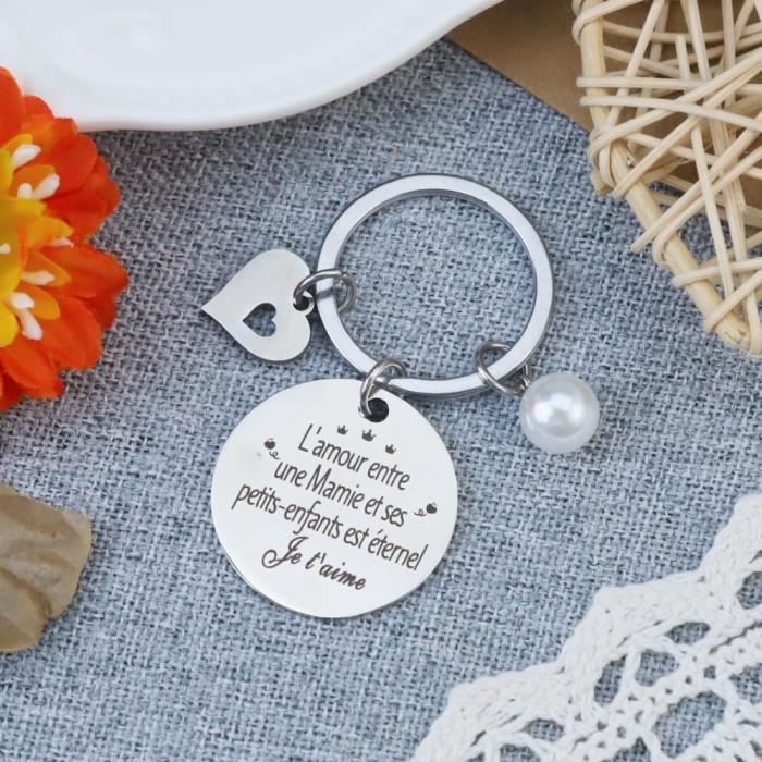 Porte-Monnaie Simili Cuir Vieux Rose "Mamie D'Amour" - Cadeau Grand-Mère Avec Cœur Doré