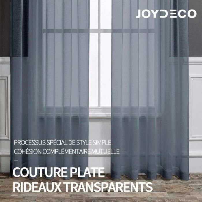 Rideaux Voilages Blanc Lot De 2, Rideau Court Organza Tulle Avec ...