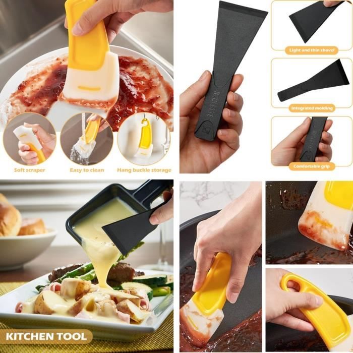 Lot de 4 spatules en silicone : spatule de cuisine résistante à la chaleur jusqu'à 315 ℃, spatule alimentaire flexible antiadhésive - Maison