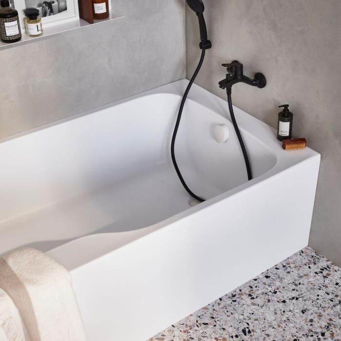 Baignoire bain douche JACOB DELAFON Malice antidérapante + tablier niche  Blanc Mat, 170 X 90 - version gauche - Cdiscount Bricolage